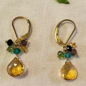 Sundance Gold, Citrine and Multicolor Gemstone Earrings